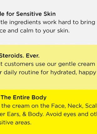 Seborrheic Dermatitis Face Cream for Sensitive Skin - Hydrates & Supports the Skin Barrier with MCT Oil, Squalane - Moisturizing Face, Scalp and Body Cream - No Steroids, Gentle Ingredients