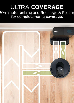 Shark AV2501S AI Ultra Robot Vacuum, with Matrix Clean, Home Mapping, 30 Day Capacity HEPA Bagless Self Empty Base, Perfect for Pet Hair, Wifi, Dark Grey
