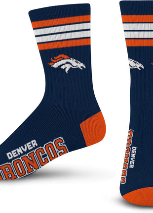 For Bare Feet Men's NFL 4-Stripe Deuce Performance Crew Socks