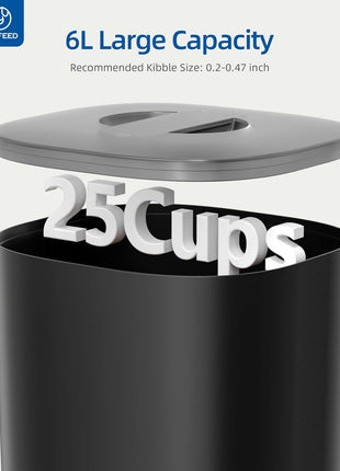 PAPIFEED Automatic Cat Feeder with Camera, 6L Cat Food Dispenser with App, 2.4G WiFi Timed Cat Feeder for Dry Food, 2-Way Audio, Smart Pet Feeder for Small Dog, 10 Meals/Day, 12 Portions/Meal