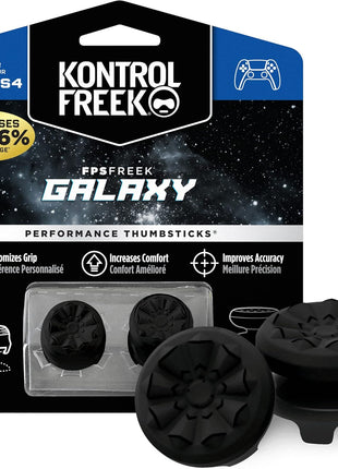 KontrolFreek FPS Freek Galaxy Black for PlayStation 4 (PS4) and PlayStation 5 (PS5) | Performance Thumbsticks | 1 High-Rise, 1 Mid-Rise | Black (Limited Edition)