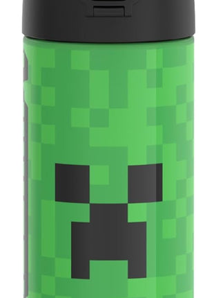 THERMOS FUNTAINER Water Bottle with Spout, 16oz, Minecraft | Kids Stainless Steel Insulated Water Bottle, Keeps Drinks Cold Longer for School & Play, BPA-Free