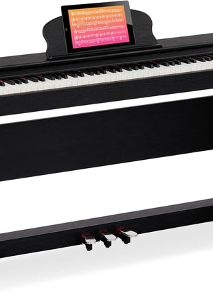 AODSK 88 Key Weighted keyboard piano,Hammer Action Digital Piano with Speakers,Furniture Stand and Triple Pedals,piano keyboard 88 keys Beginner's Course  Comes With Headphones,Piano Lessons,B 83S