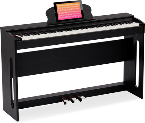 AODSK 88 Key Weighted keyboard piano,Hammer Action Digital Piano with Speakers,Furniture Stand and Triple Pedals,piano keyboard 88 keys Beginner's Course  Comes With Headphones,Piano Lessons,B 83S
