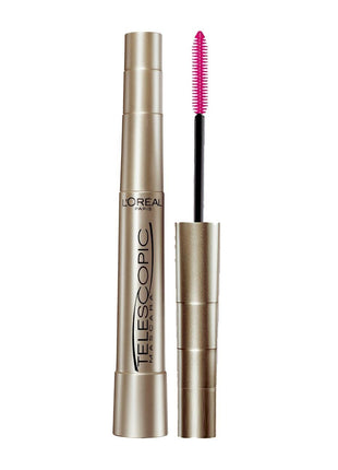L'Oreal Paris Makeup Original Telescopic Mascara, Separating Mascara Volume and Length Formula, Washable, Blackest Black, 0.27 Fl Oz., 1 Count
