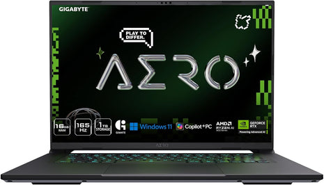 GIGABYTE AERO X16; Copilot+ PC - 165Hz 2560x1600 WQXGA - NVIDIA GeForce RTX 5060 - AMD Ryzen AI 7 350-1TB SSD with 16GB DDR5 RAM - Windows 11 Home - Space Gray