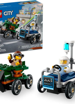 LEGO City Airplane vs. Hospital Bed Race Car Pack Toy - Building Toy for Kids, Boys and Girls, Ages 5+ - Gift for Birthdays and Holidays - Includes 2 Minifigures - 60459