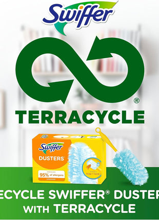 Swiffer Dusters Refill for Cleaning, Made by SWIFFER, Feather & Microfiber Duster Disposable Alternative, for Dusting Furniture, Blinds, Ceiling Fans, Walls, Helps Remove Allergens, Unscented, 18ct