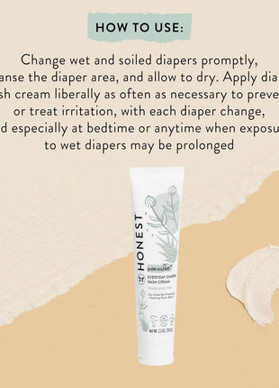 The Honest Company Diaper Rash Cream, Hypoallergenic, Cruelty-Free, 2.5 oz