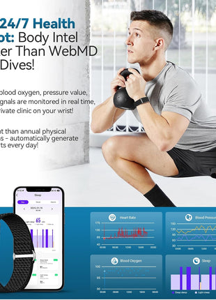 EnergyPort Fitness Tracker,Wearable Health Smart Bracelet Band with Blood Oxygen 170+ Sport Mode 60-Day Battery,Lifetime Membership,Activity Tracking Heart Rate Sleep Monitor for Android iOS,2 Bands