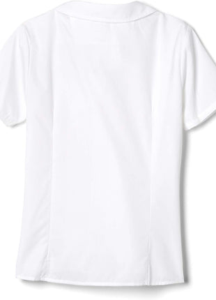 French Toast Girl's Short Sleeve Peter Pan Collar Blouse (Standard & Plus), White, 7
