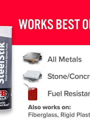 J-B Weld 8267 SteelStik Steel Reinforced Epoxy Putty Stick - 2 oz.
