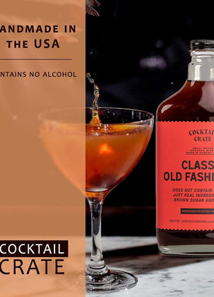 Cocktail Crate Old Fashioned Drink Mixer | Makes 51 Cocktails | Award-Winning Craft Mixer for Classic Old Fashioned - Premium Syrup Handcrafted with Aromatic Bitters & Demerara Sugar | 12.7oz - 3 pack