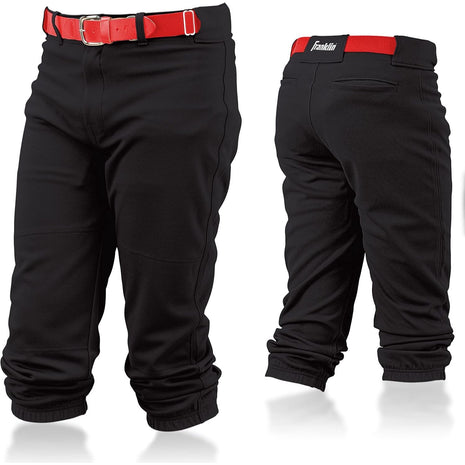 Franklin Sports Youth Baseball Knicker Style + Knee High Softball Pants for Kids - Boys + Girls with Belt Loop - Grey - Youth Small