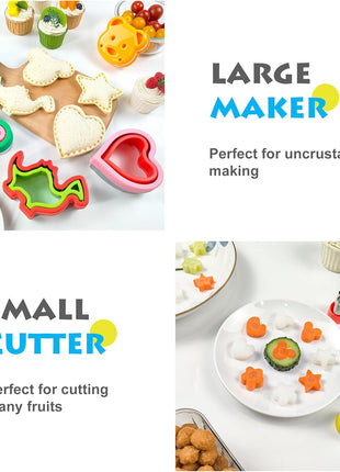 Sandwich Cutter and Sealer, Sandwich Cutter for Kids 5 PCS(BIG), Decruster Sandwich Maker, Great for Lunchbox and Bento Box - Boys and Girls Kids Lunch