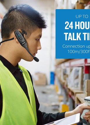 BlueParrott C400-XT Convertible Bluetooth Headset | 96% noise canceling headset for truck drivers; convertible wear styles, 24 hr talk time