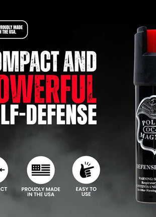 Police Magnum Compact Pepper Spray for Personal Safety - Maximum Heat Strength OC - Small, Discreet Carry Canister - Made in The USA-3 Pack 3/4oz TL