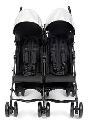 Summer Infant 3Dlite Folding Lightweight Side by Side Double Stroller with 5-Point Safety Harness for Infants and Toddlers, Black