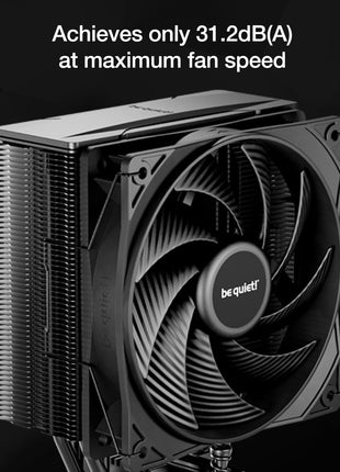 be quiet! Pure Rock 3 Black CPU Air Cooler | 4 High Performance 6mm Heat Pipes with HDT Technology | 120mm PWM Fan | AMD:AM4 AM5/Intel LGA 1700/1150/1151/1200 | Black | BK039