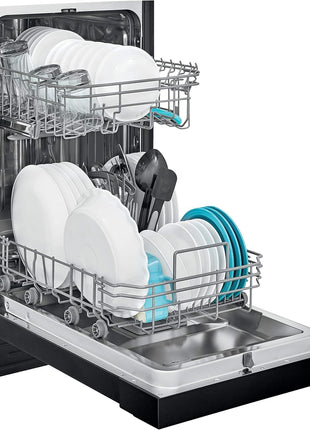 Honeywell 18 Inch Dishwasher with 8 Place settings, 6 Washing Programs, Stainless Steel Tub, UL/Energy Star- Black