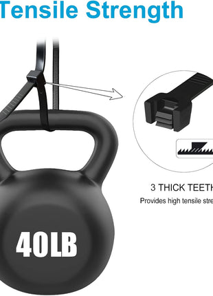 Zip Ties 8 inch (100 Pack), 40lbs Tensile Strength, Black Cable Ties, Wire Ties for indoor and outdoor use, by Skalon