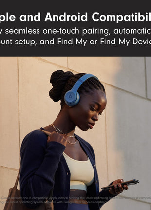 Beats Solo 4 - Wireless On-Ear Bluetooth Headphones, Up to 50-Hour Battery Life, Ultra-Lightweight Comfort, Powerful and Balanced Sound, Apple & Android Compatible - Slate Blue