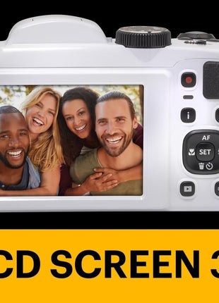 KODAK PIXPRO AZ255 16MP Digital Camera, 25x Optical Zoom, AA, OIS, White | 1080p Full HD Video, 24mm Wide Angle Lens, 3 Inch LCD, Bridge Camera, Wildlife and Travel Photography, SD Card