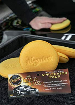 Meguiar's 4 inch Foam Applicator Pads, 4 Count - Ultra-Soft Hand Applicators with a Tight-Cell Foam Construction for a Smooth Application of Waxes, Polishes, Tire Dressing, Protectants and More, 4 Pack