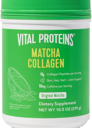 Vital Proteins Matcha Collagen Peptides Powder, 10.5oz | Matcha Green Tea & Collagen Peptides, Supports Hair Skin & Nails, Daily Wellness Support, 21 Servings