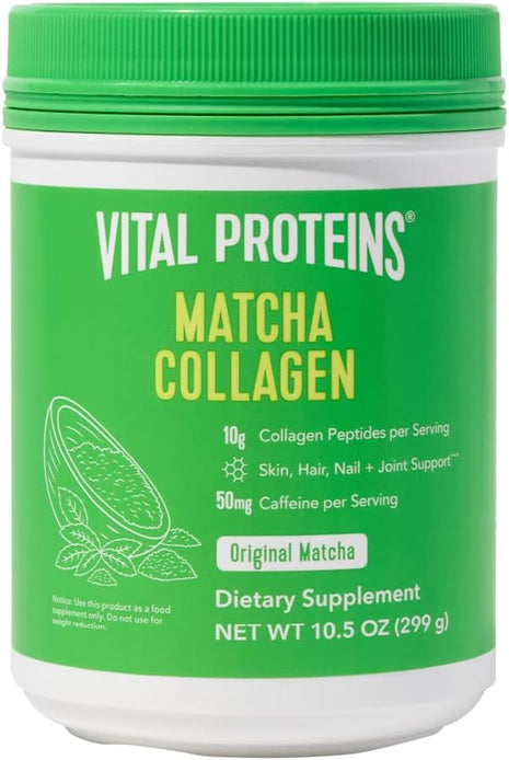 Vital Proteins Matcha Collagen Peptides Powder, 10.5oz | Matcha Green Tea & Collagen Peptides, Supports Hair Skin & Nails, Daily Wellness Support, 21 Servings