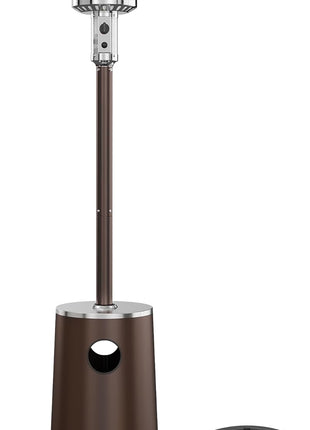 EAST OAK 50,000 BTU Patio Heater with Sand Box, Table Design, Double-Layer Stainless Steel Burner, Wheels, Triple Protection System, Outdoor Heater for Home and Residential, Pinecone