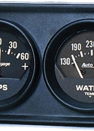 AUTO METER 2347 Autogage Black Console Oil/Amp/Water Gauge 2.3125 in.
