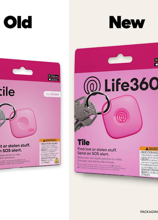 Life360 Tile - Bluetooth Tracker, Keys Finder and Item Locator for Keys, Bags and More. Phone Finder. Both iOS and Android Compatible. 1-Pack (Pink Punch)