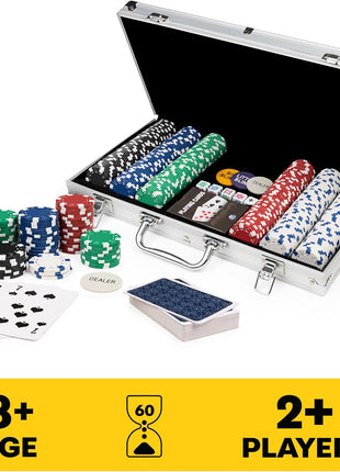 Spin Master Games, Cardinal Classics, 300-Piece Poker Set with Aluminum Carrying Case & Professional Weight Chips & Poker Dice, for Ages 8+