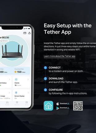 TP-Link Dual-Band BE3600 Wi-Fi 7 Router Archer BE230 | 4-Stream | 2×2.5G + 3×1G Ports, USB 3.0, 2.0 GHz Quad Core, 4 Antennas | VPN, EasyMesh, HomeShield, MLO, Private IOT | Free Expert Support