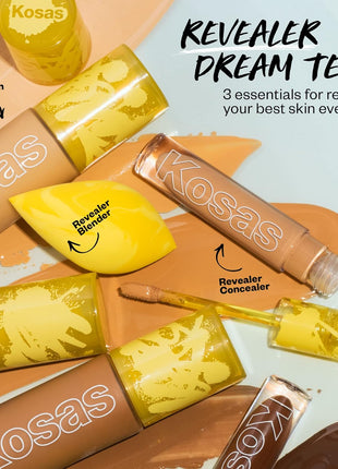 Kosas Revealer Liquid Foundation SPF 25 – Medium Buildable Coverage, Hydrating Natural Glow Finish, Light Medium Neutral 200