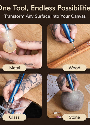 SketchPro Cordless Engraving Pen with LED Light – 3-Speed Precision Etching Tool for Wood, Metal, Glass & Plastic – USB-C Rechargeable, 26 Accessories – Ideal for DIY, Jewelry & Craft Projects