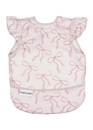 Tiny Twinkle Mess Proof Baby Bib for Girls | Waterproof Toddler Bib for Eating | Baby Apron for Feeding | Machine Washable | Perfect Shower Gift (Floral Blue, 6–24M)