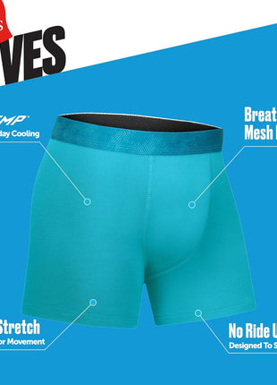 Hanes Boys' Big Performance Tween Boxer Briefs Underwear, Assorted Prints & Solids, 6-Pack, Blue/Grey-6 Pack