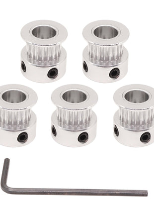 WINSINN GT2 Timing Belt Pulley 20 Teeth, 8mm Bore, for 6mm Width Belt - Ideal for 3D Printers, CNC Machines, Robotics (5-Pack)