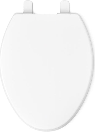 KOHLER 20110-0 Brevia, Slow Close Toilet Seat, Elongated Toilet Seat, Grip-Tight Bumpers Quick-Attach Hardware, White