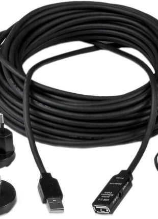 StarTech.com 10m USB 2.0 Active Extension Cable M/F - 10 meter USB 2.0 Repeater / Extender Cable USB A (M) to USB A (F) 10 m Black - 3 ft, TAA (USB2AAEXT10M)