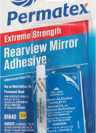 Permatex 81840 Extreme Rearview Mirror Profressional Strength Adhesive Kit, single unit