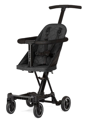 Dream On Me Coast Rider Lightweight Travel Stroller, 45 Lb Limit, Black | 5-Point Harness, Smooth Wheels, Compact Baby & Toddler Stroller, Theme Park Approved, Quick Fold, Converts to Rider & Scooter