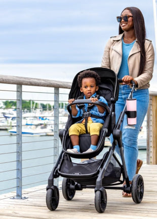 Evenflo Pivot Xpand Modular Travel System with LiteMax Infant Car Seat (Ayrshire Black)