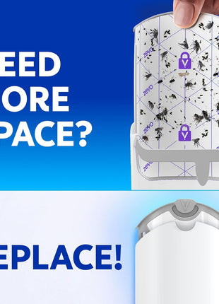 Zevo Flying Insect Trap Refill   for The Zevo MAx & Standard Indoor Fly Trap   Catch Gnats, House & Fruit Flies   Easy to Use   Mess Free Disposal (4 Refill Cartridges)