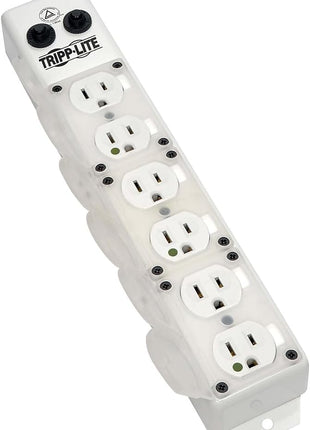 Tripp Lite Safe-IT Medical Grade Power Strip for Patient Care Vicinity, 6 Hospital-Grade Outlets, 120V, 15 ft. Right-Angle Cord, UL 1363A, White (PS-615-HG-OEMRA)