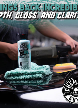 Chemical Guys C4 & P4 Clear Cut Correction Compound and Precision Paint Perfection Polish Combo - Removes Scratches, Swirls, Towel Marks, and Etching, Restores Gloss, Polishing Kit - 2 x 16 oz