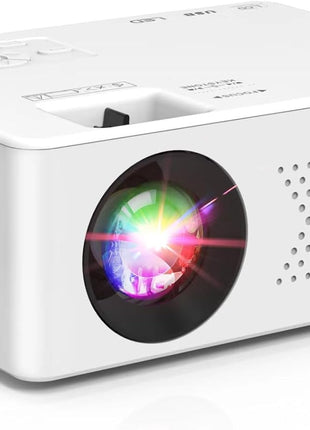 PURSHE Mini Bluetooth Projector, Full HD 1080P Supported Portable Outdoor Movie Projector for iOS, Android, Windows, Compatible with TV Stick/HDMI/Smartphone/PS4/USB [Remote Included]