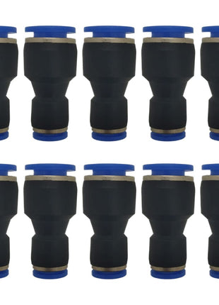 zjxed 1/4" OD x 3/8" OD Pneumatic quick Connector Push to Connect fittings Straight reducer Union/Coupler (Pack of 10)